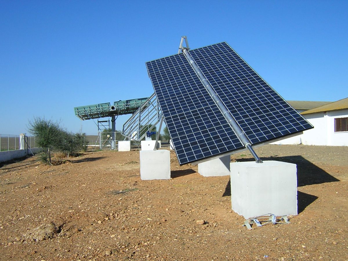 Solar tracker test facility near Seville, Spain.